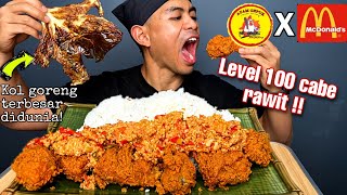 MUKBANG AYAM MCDONALDS PAKE SAMBEL AYAM GEPUK PAK GEMBUS LV 100 !!