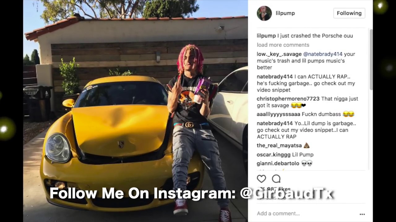 Lil Pump Buys A Porsche Worth 50 000 And Crashes The Car Hours Later Youtube