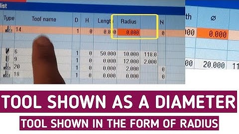 In Tool List Tool Denotion by Diameter and Radius parameter for siemens | milling machine