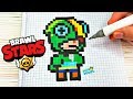 МИНИ ЛЕОН   из БРАВЛ СТАРС- РИСУНКИ ПО КЛЕТОЧКАМ - BRAWL STARS -PIXEL ART