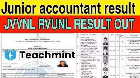 Rvunl junior accountant result 2021 jvvnl junior accountant result date 2021|rvunl,jvvnl, #teachmint