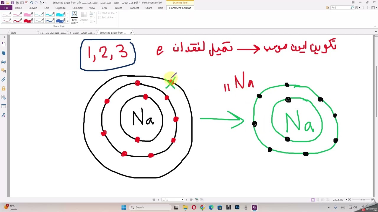 تكوّن الأيونات الموجبة والسالبة || الدرس الثاني من الوحدة الثانية من مادة العلوم للصف الثامن.