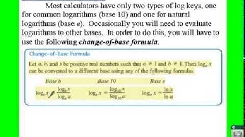 PC: 3.3 Notes: Example 1 - Changing Bases Using Common Logs