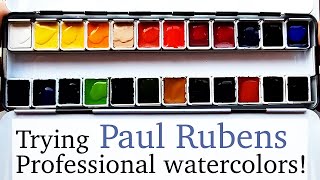 Trying the Paul Rubens Professional Watercolor Palette! 🎨 🌺