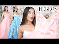 TRYING ON PROM DRESSES FROM HEBOES! *Most Beautiful Dresses Ever*