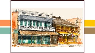 On-site architectural sketching and watercolor (perspective and lighting)