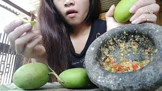 Eat Green Mango With Hot Peppers..