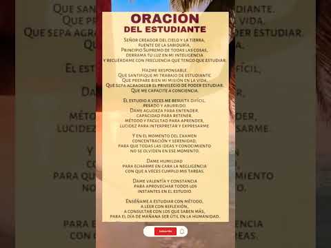 ORACIÓN DEL ESTUDIANTE