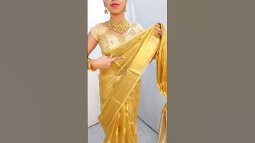 Shoulder pleats ko aise karein set perfectly |  #drapingstyle #glambeautyy #saree #youtubeshorts