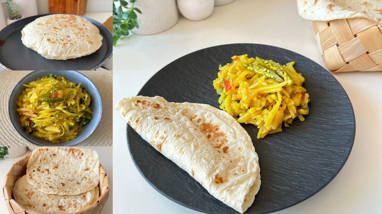 Alu Vaji Diye Ruti | Potato Stir Fry and Bangladeshi Ruti Recipe - YouTube