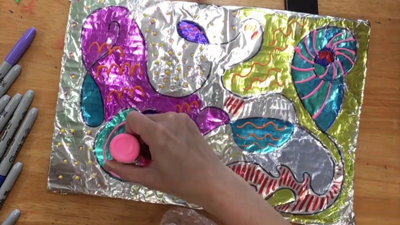 Tin Foil Sharpie Doodles YouTube