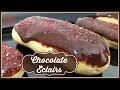CHOCOLATE ECLAIRS || Chocolate Custard &amp; Glaze - Valentine&#39;s day 2019
