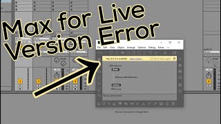 Max for Live Version Error Fix