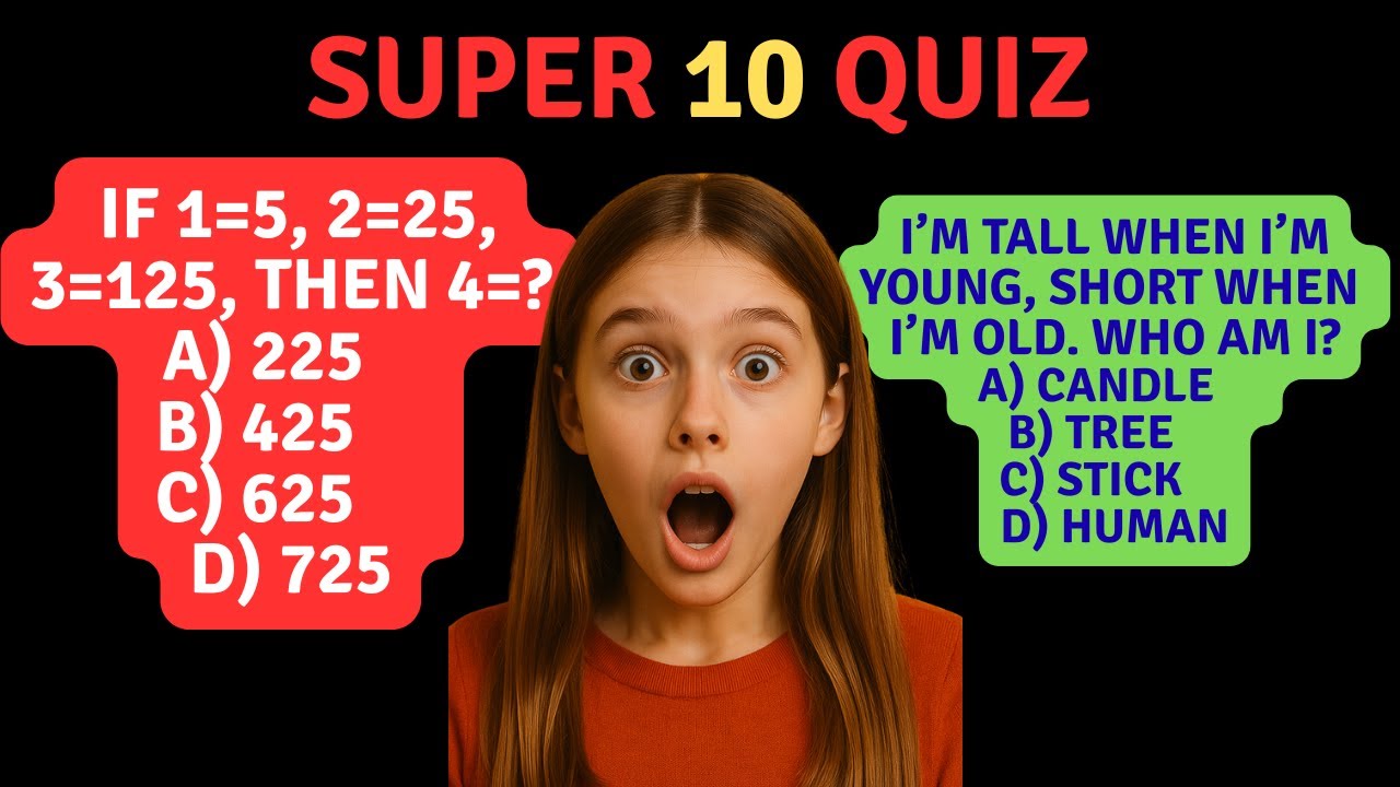 50.Super 10 Quiz Challenge | GK, English, IQ, Math & Puzzle | Can You Score 10/10? 💡 (Episode 50)
