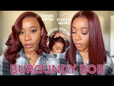 How To Keep Your Hairline Natural + Parting | READY to Wear Reddish Brown Bob Wig ft. Myfirstwig