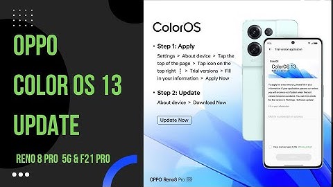 OPPO Color Os 13 Update | How Apply | Reno 8 Pro 5G & F19 Pro Series | Apply Now