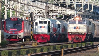 RAMAINYA KERETA API KRL Lokomotif di Stasiun Tersibuk Yogyakarta : LOKOMOTIF SPESIAL & KERETA BARU !