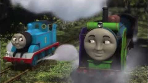 Spencer chases thomas  and Hero with magic railroad Music