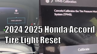 2024 2025 Honda Accord Tire Light Reset TPMS Reset