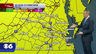 Level 2 risk for severe weather for all of Virginia on Friday