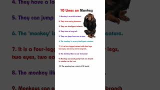 10 lines on Monkey in english/Monkey essay in english/essay on monkey in english/monkey essay10 line