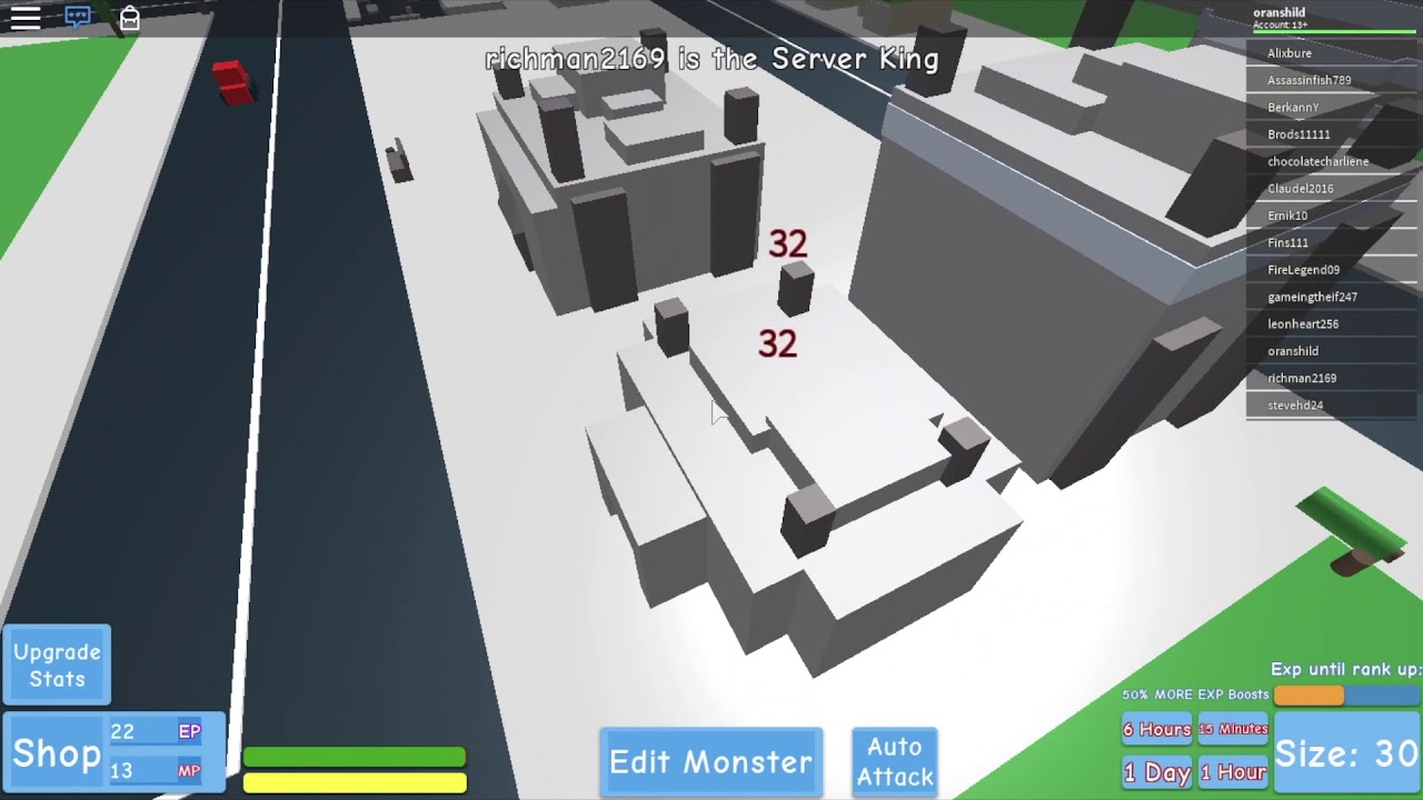 level up fast in godzilla simulator roblox