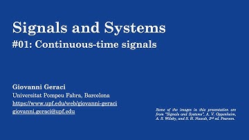 Signals & Systems: #01 Continuous-time signals
