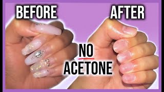 HOW TO REMOVE ACRYLIC NAILS AT HOME WITHOUT ACETONE + BASIC MANICURE DIY |  LOCKDOWN BEAUTY - YouTube