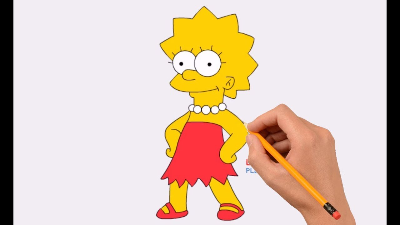 How To Draw Lisa Simpsons Step By Step Easy Coloring Page Drawing Learn Colors For Kids Youtube