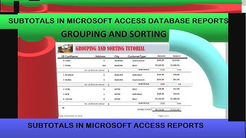 SUBTOTALS in Microsoft Access REPORTS |Grouping and sorting