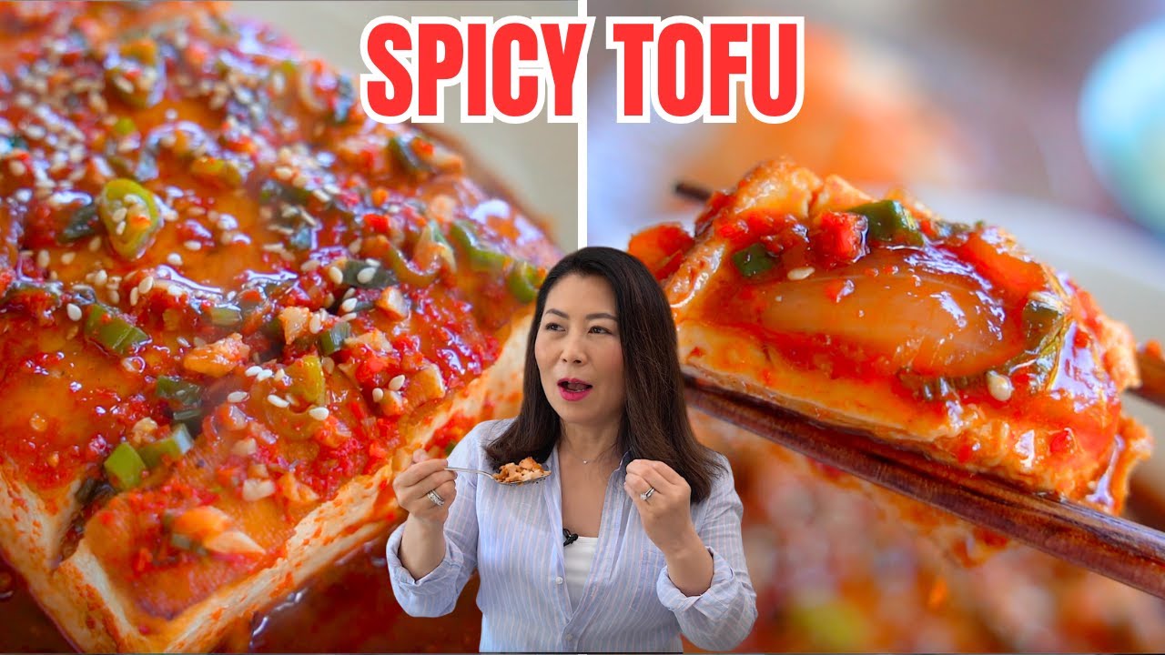 HIGHLY ADDICTIVESpicy Garlicky Tofu: Braised Korean Tofu Recipe, Dubu Jorim 두부조림 EASY TOFU RECIPE