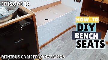 Ep15: Building the Storage Bench Seats / DIY Ford Transit MINIBUS CAMPER CONVERSION / UK VAN BUILD