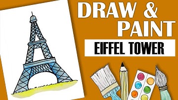 How to Draw and Paint the Eiffel Tower using Watercolors for Kids or Beginners!