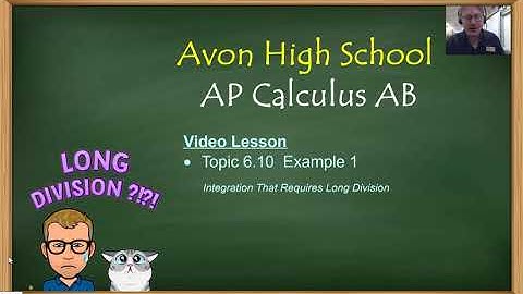 Avon High School - AP Calculus AB - Topic 6.10 - Example 1