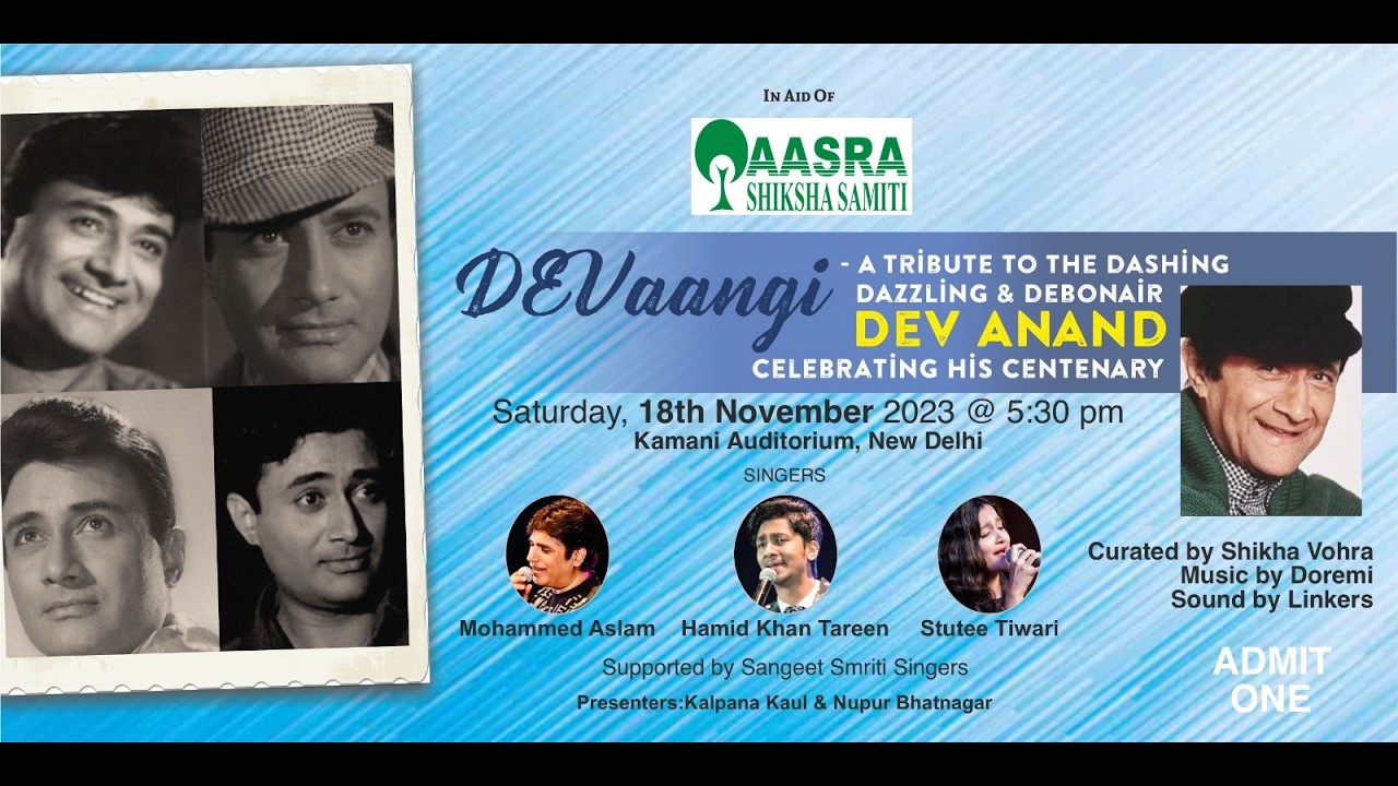 Tribute to Dev Anand || Devaangi || Sangeet Smriti Show on 18 Nov 2023 || Kamani Audi New Delhi ||