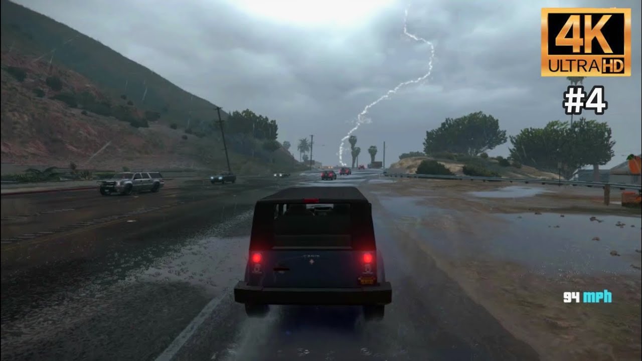 GTA 5 - Long Drive Around Los Santos In Heavy Rain & Thunderstorm Part ...