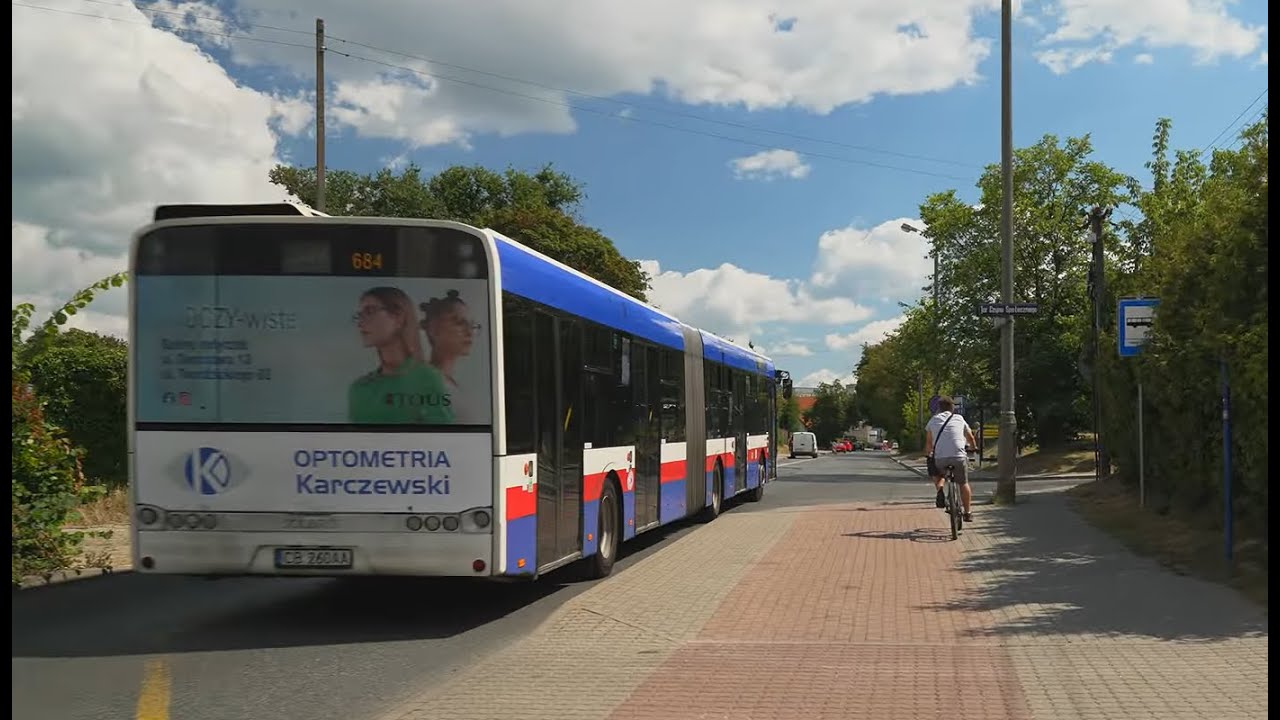 Poland, Bydgoszcz, bus ZaT8 ride rom Kapuściska to Rondo Toruńskie