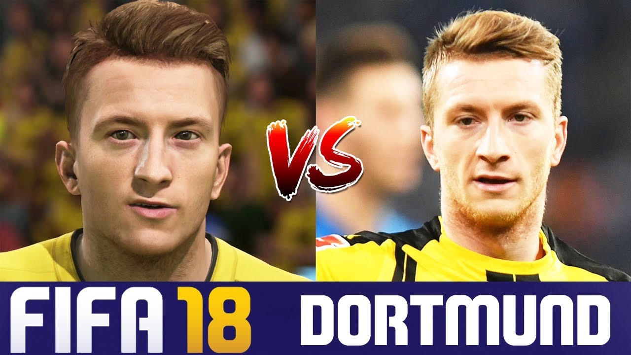 FIFA 18 vs Real Life Borussia Dortmund Faces (Real Faces Only)