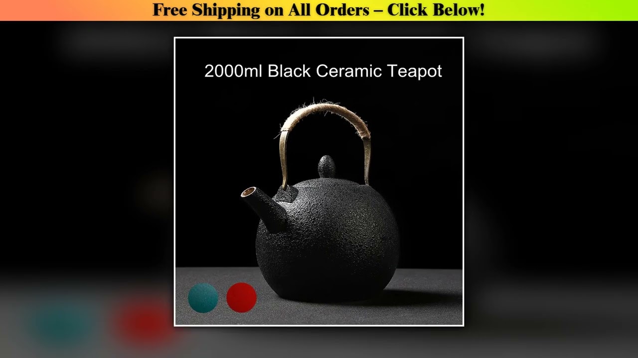 Japanese Style Vintage Ceramic Teapot Large Capacity 2000ml Black Tea Pot Home Hotel Restaurant