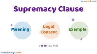 Supremacy Clause Meaning Legal Context & Example Legal Terms Simplified @LawMint