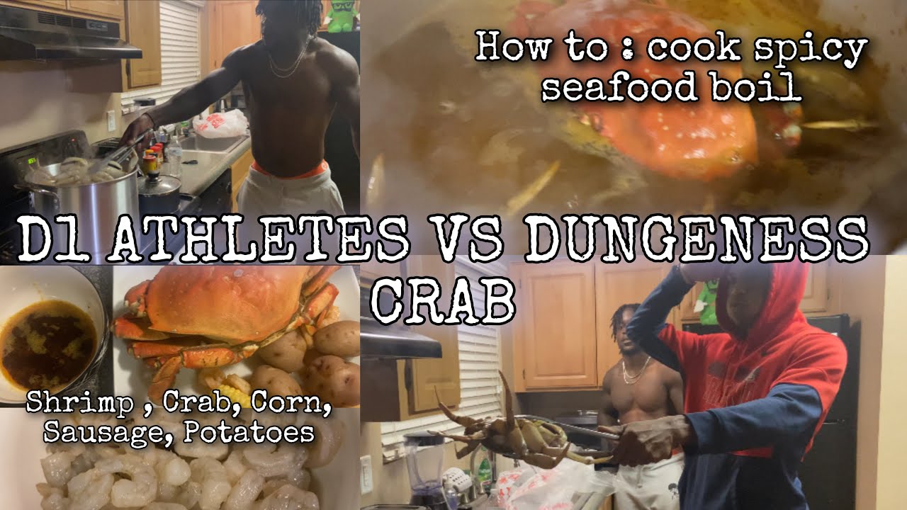 SEAFOOD BOIL BOILING LIVE CRAB FOR THE FIRST TIME FT.D1 ATHLETES