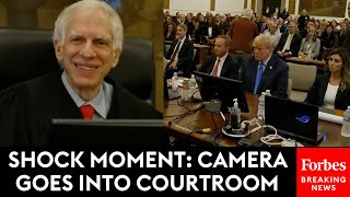 BREAKING NEWS: Camera Briefly Gets Into Trump Trial Courtroom, Judge Takes Off Glasses And Smiles