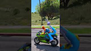 GTA V SPIDERMAN VS ALIEN RAGDOLL BIKE JUMP CHALLENGE#shorts