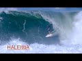 Surfing big heavy haleiwa on the north shore of oahu hawaii
