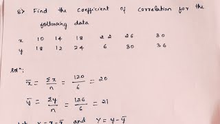 Coefficient of Correlation & Lines of Regression | Problem 8 | Statistical Methods