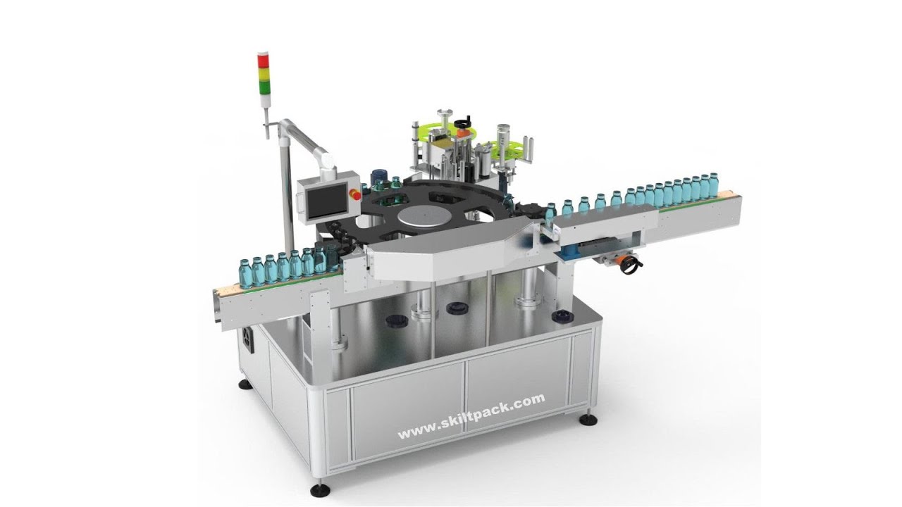 Auto wrap around labeler small round bottle small rotary way high speed ...