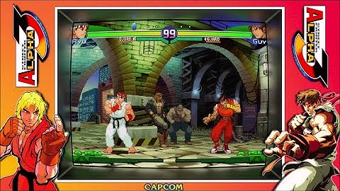 Street Fighter Alpha 3, bezel using the Mega Bezel Reflection Shader for Dreamcast on Retroarch