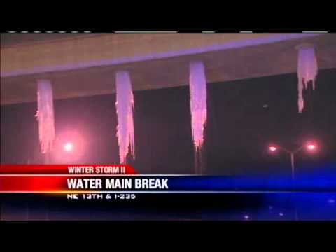 Dangerous Icicles Hang From Overpass