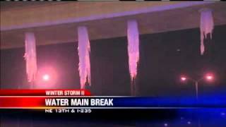 Dangerous Icicles Hang From Overpass
