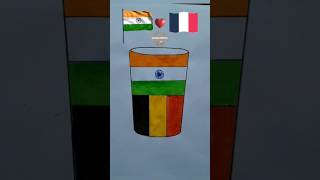 🇮🇳❤️🇫🇷 Flag Drawing 🥛| Independence day | Republic day #trending #shorts #viral #art